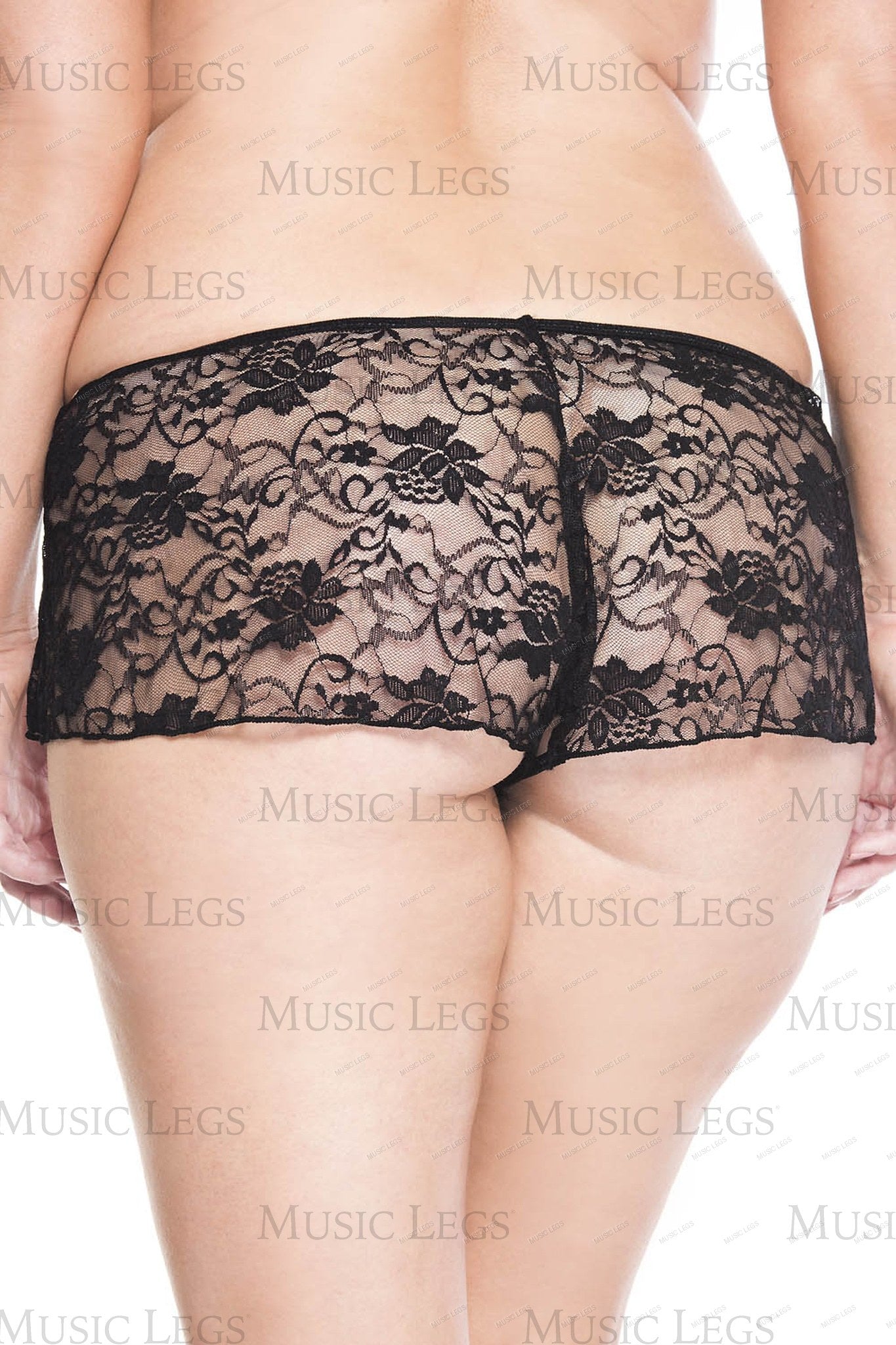 Plus size mesh and lace open c