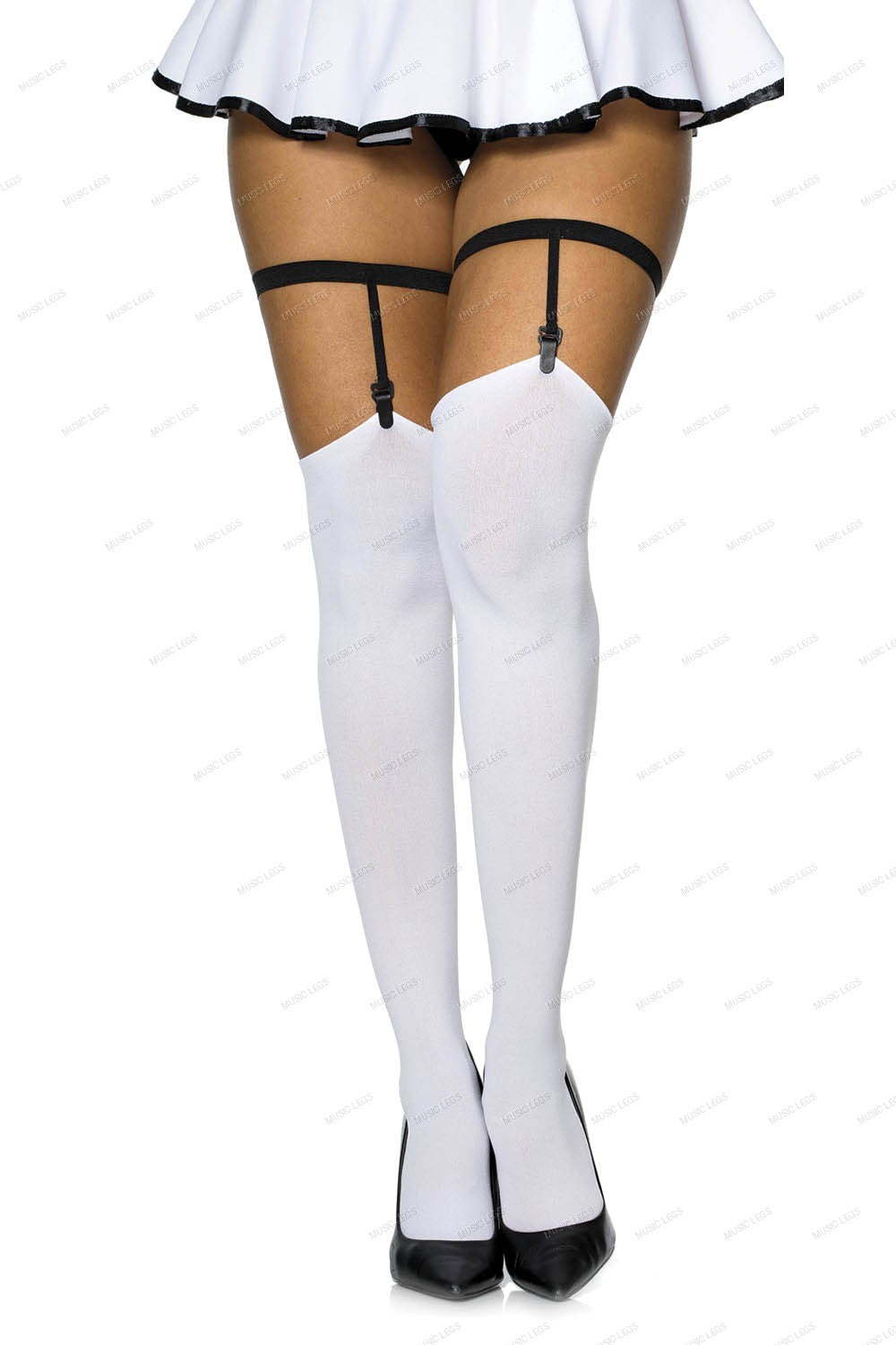 Opaque Thigh Hi with Garter