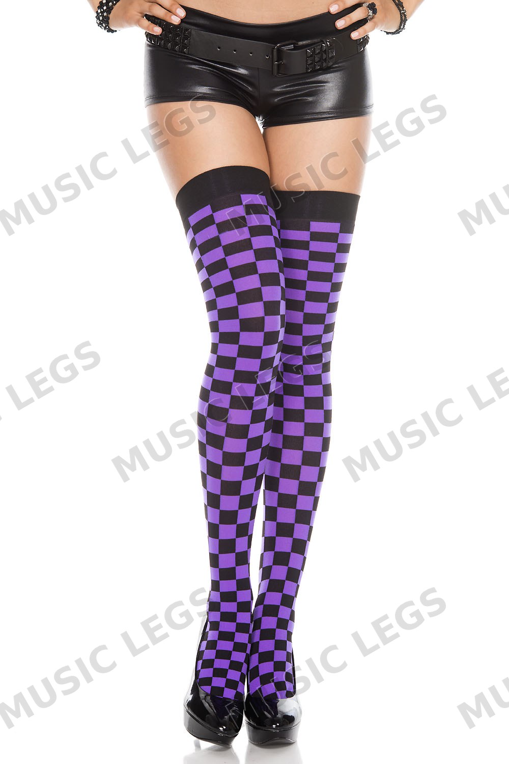 Checker print thigh hi