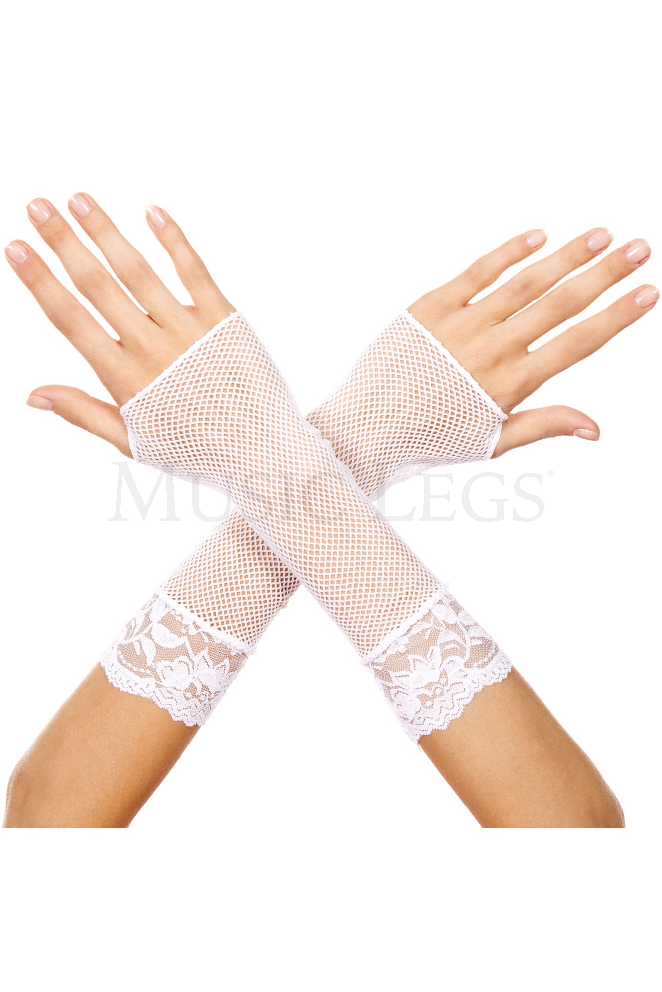 Fishnet arm warmer with lace t