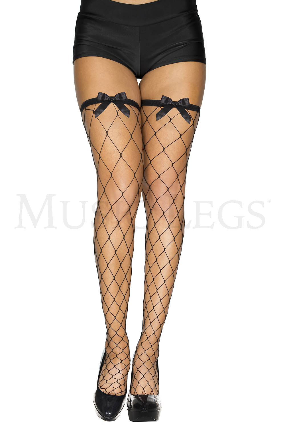 Diamond net spandex thigh hi w