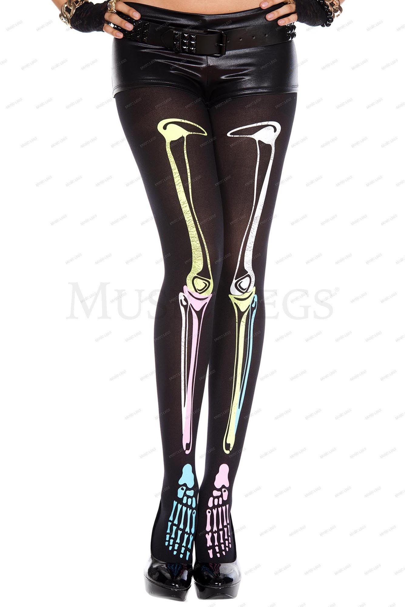Multi color skeleton print tig