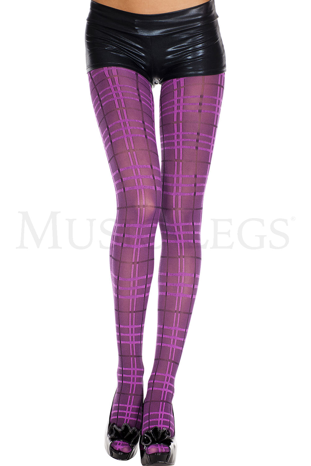 Plaid spandex pantyhose