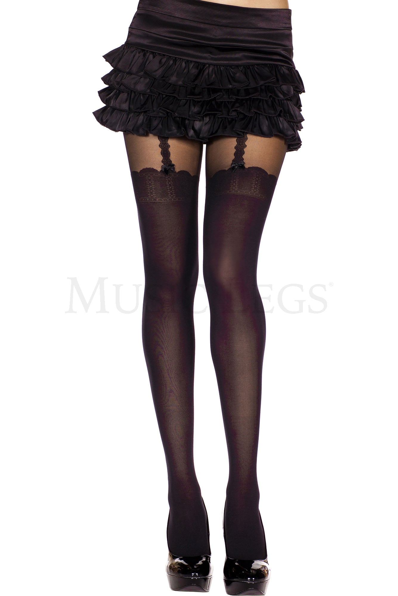 Faux thigh hi and suspender se