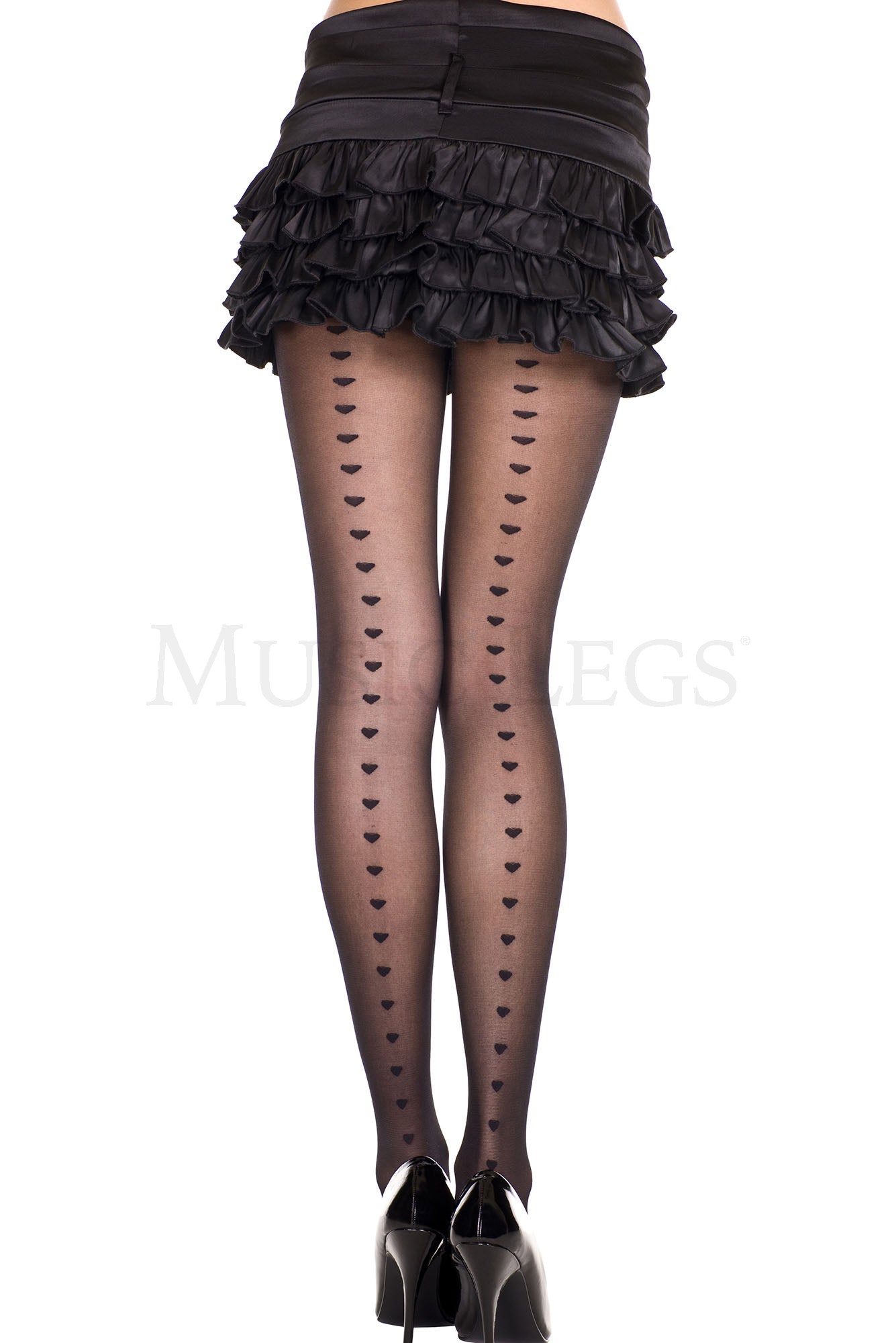 Hearts backseam spandex sheer