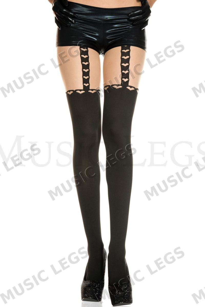 Heart print thigh hi