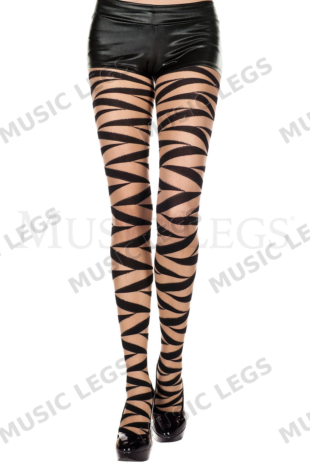 Strappy ribbon wrap pantyhose