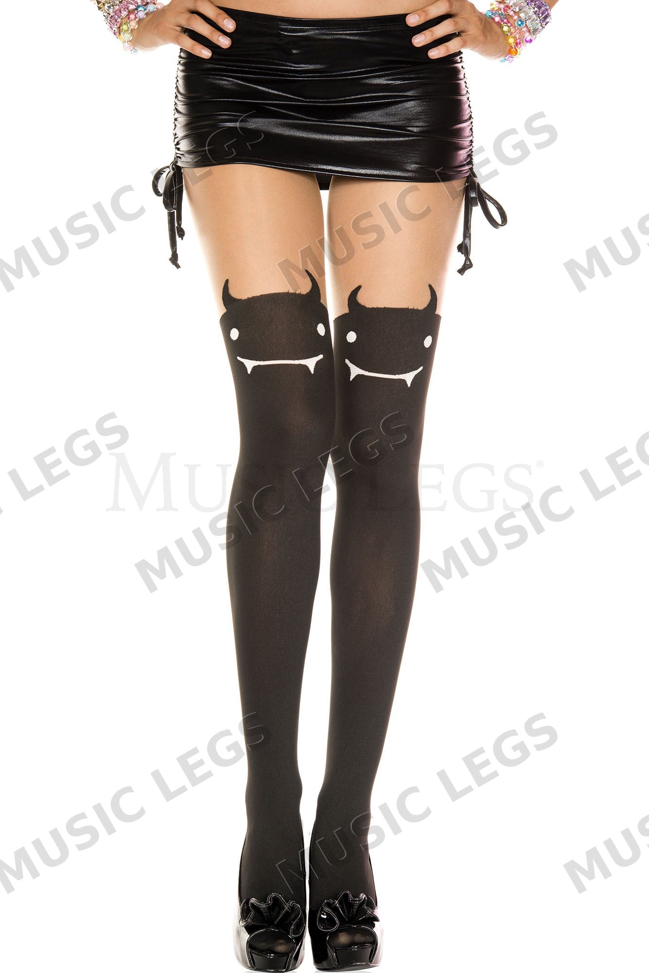 Devil's face and tail spandex