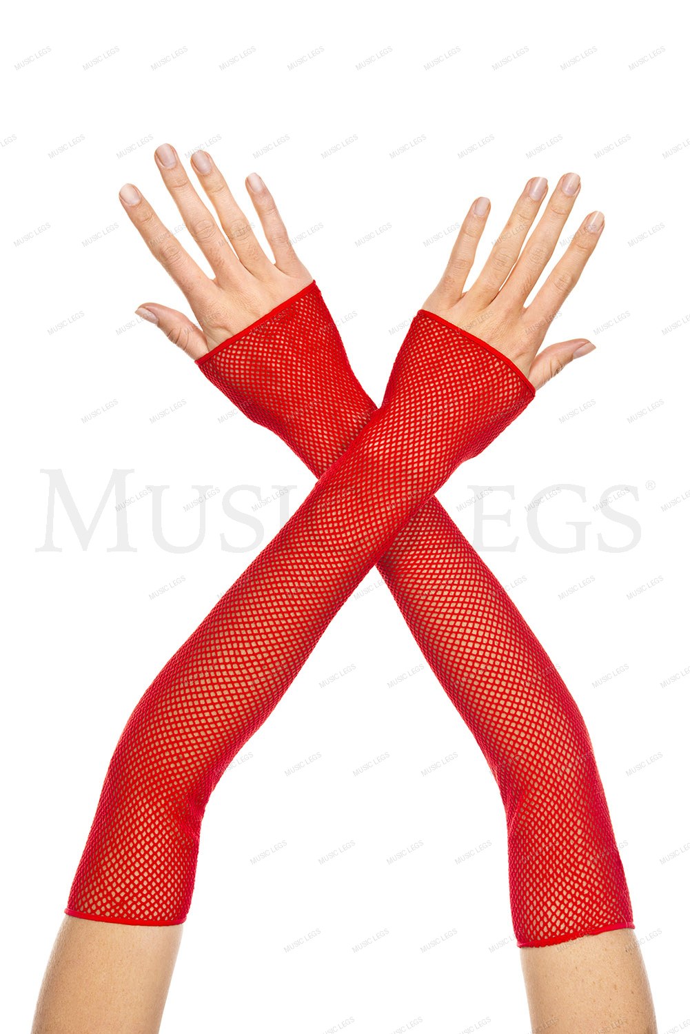 Extra long fishnet fingerless