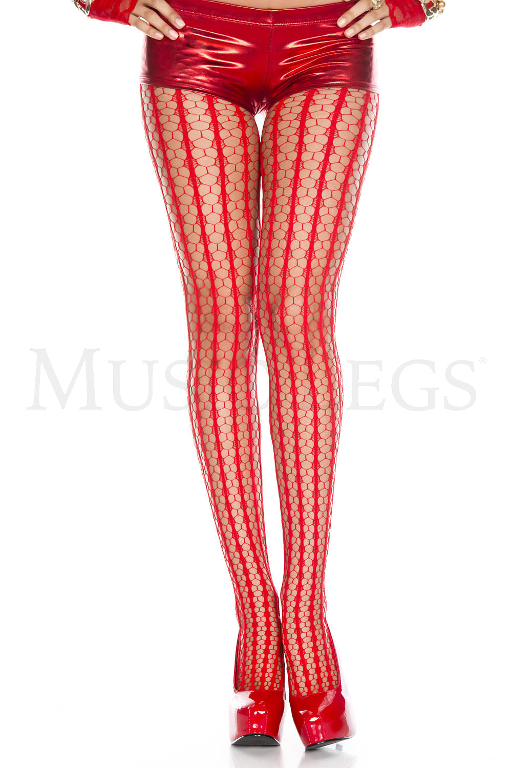 Striped crochet spandex pantyh