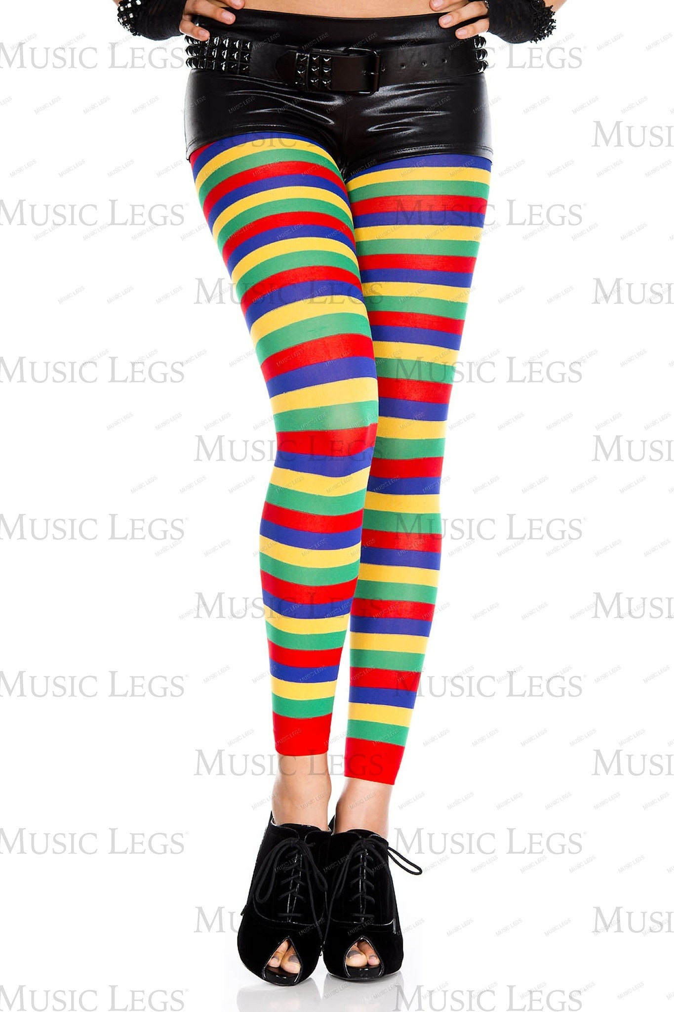 Rainbow striped leggings