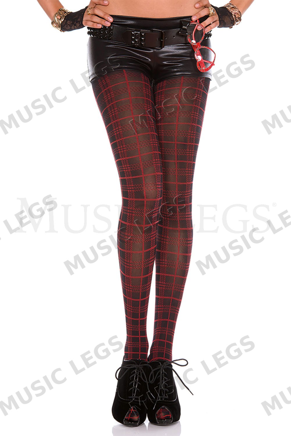 Checkered spandex pantyhose