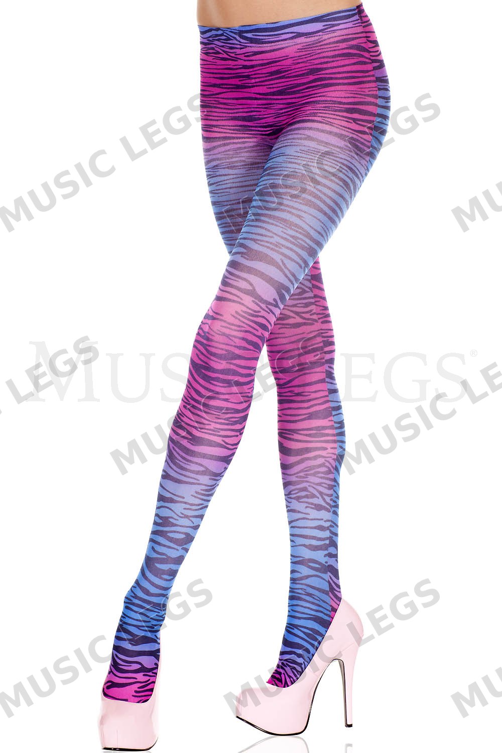 Multicolor zebra print pantyho
