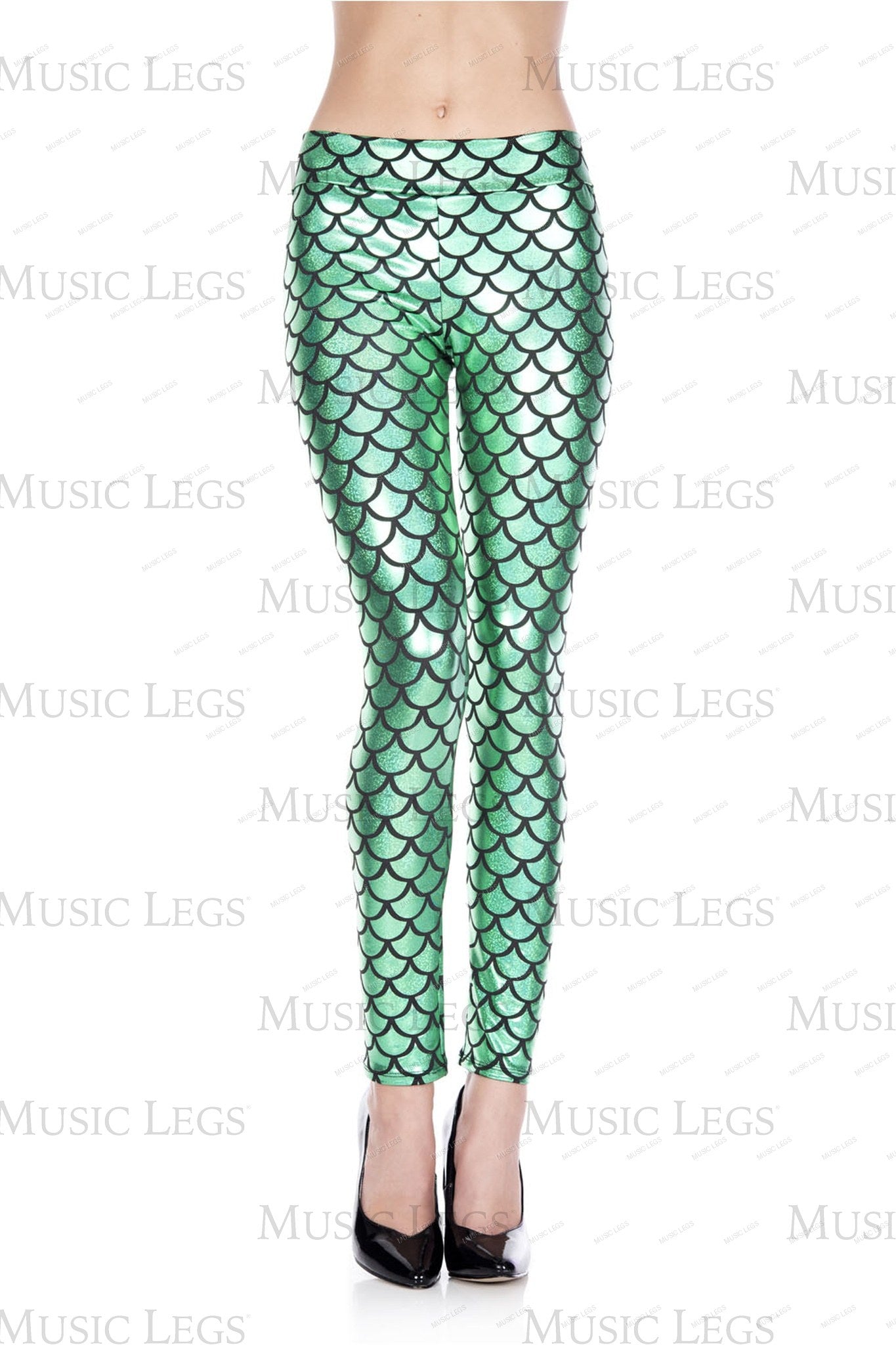 Mermaid print shinny leggings