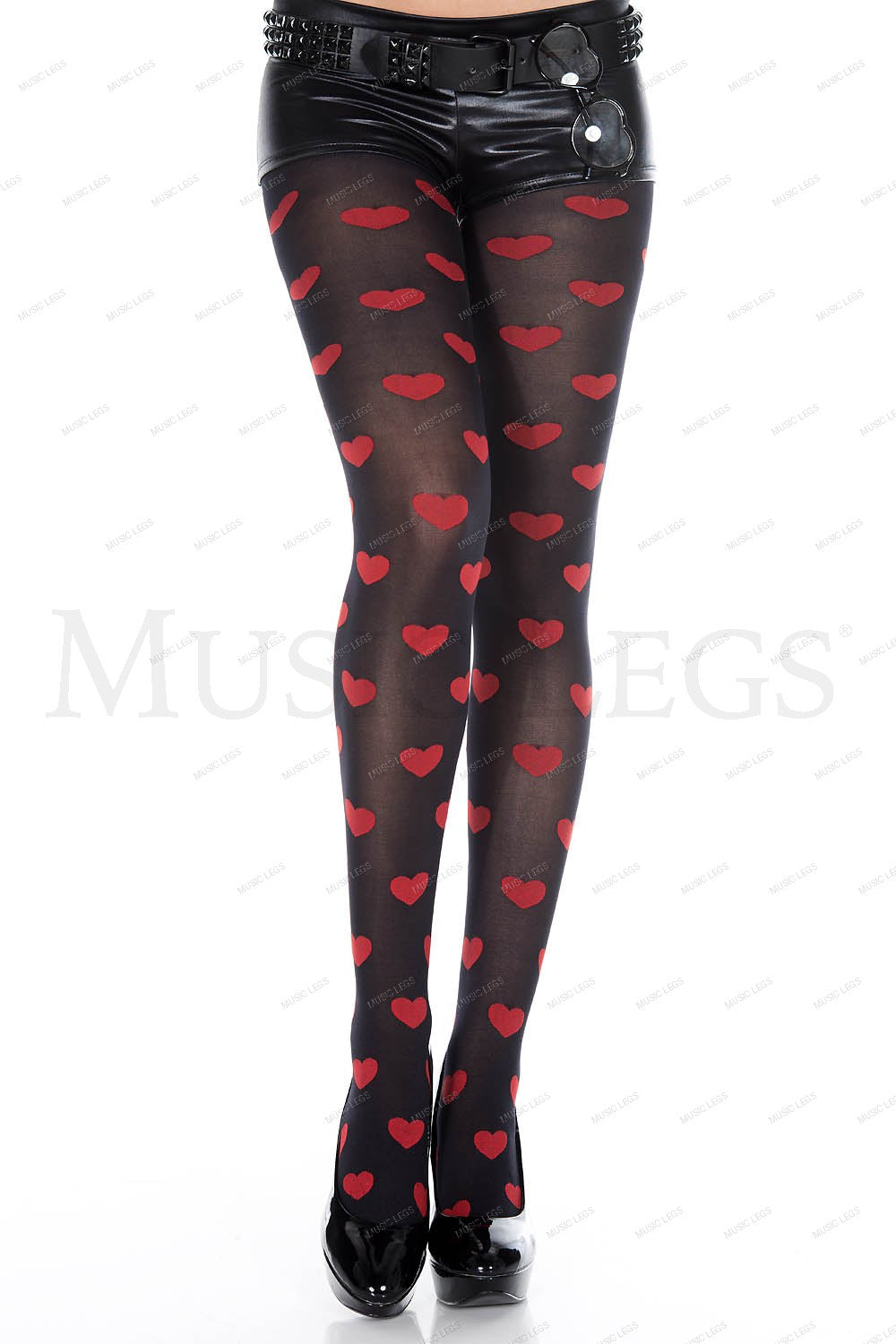 Heart print spandex opaque pan