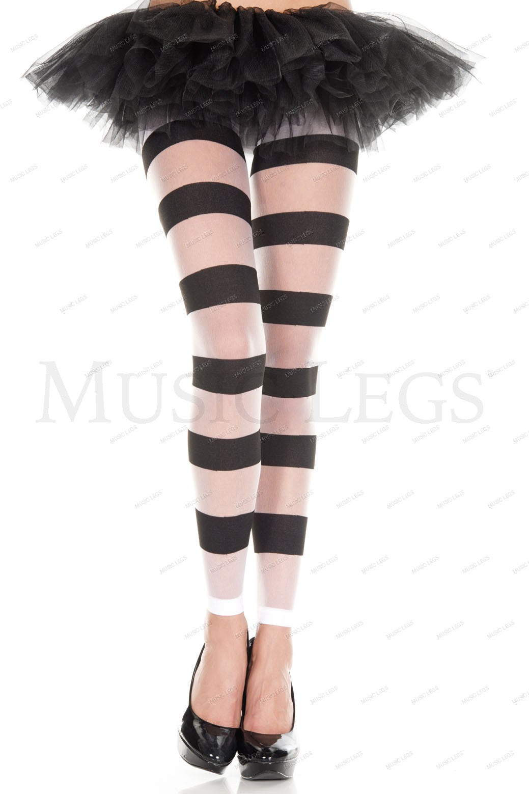 Striped footless leggings