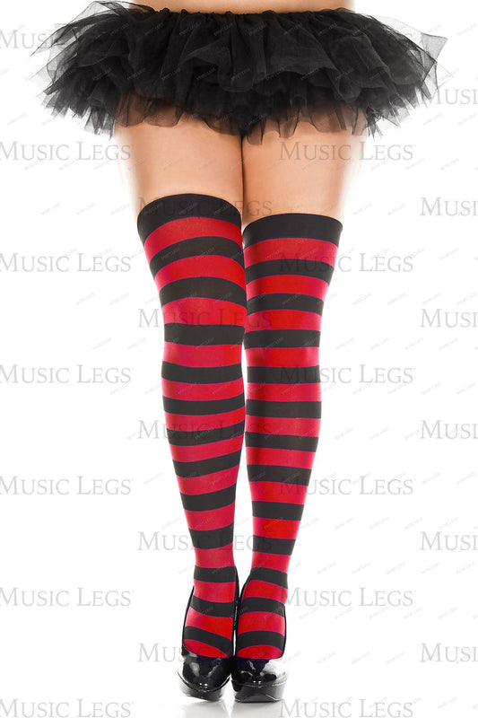 Plus size wide striped thigh h