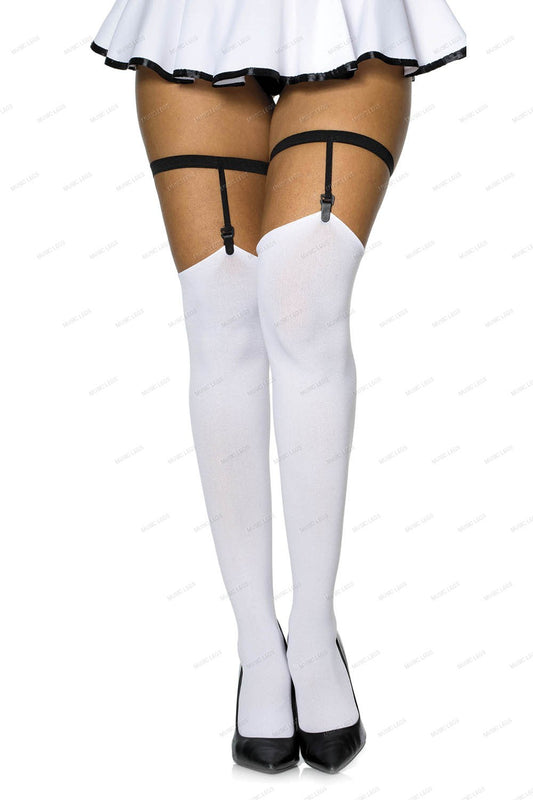 Opaque Thigh Hi with Garter