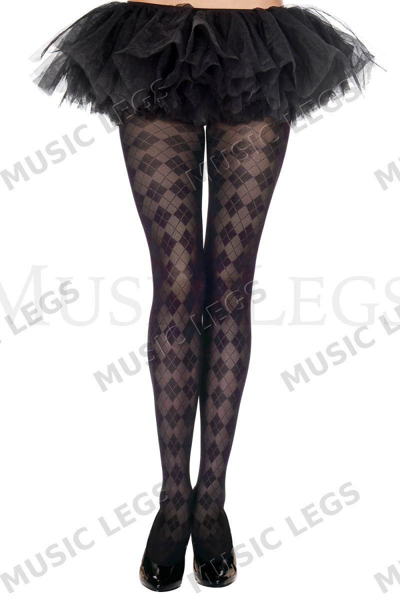 Spandex argyle design pantyhos