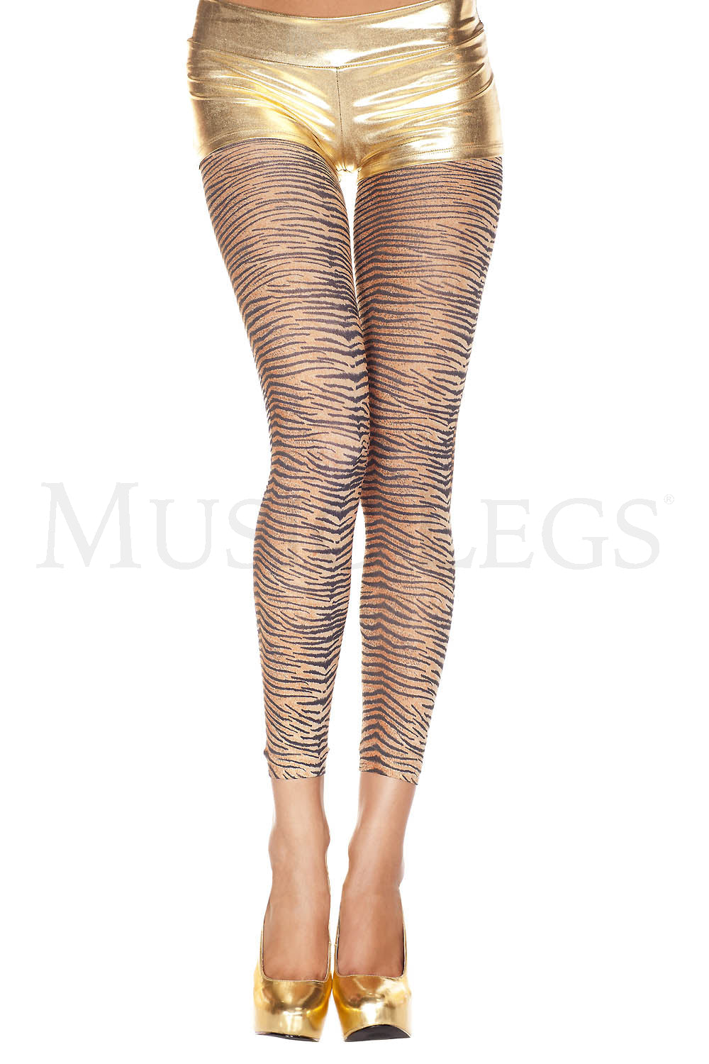 Tiger print opaque leggings