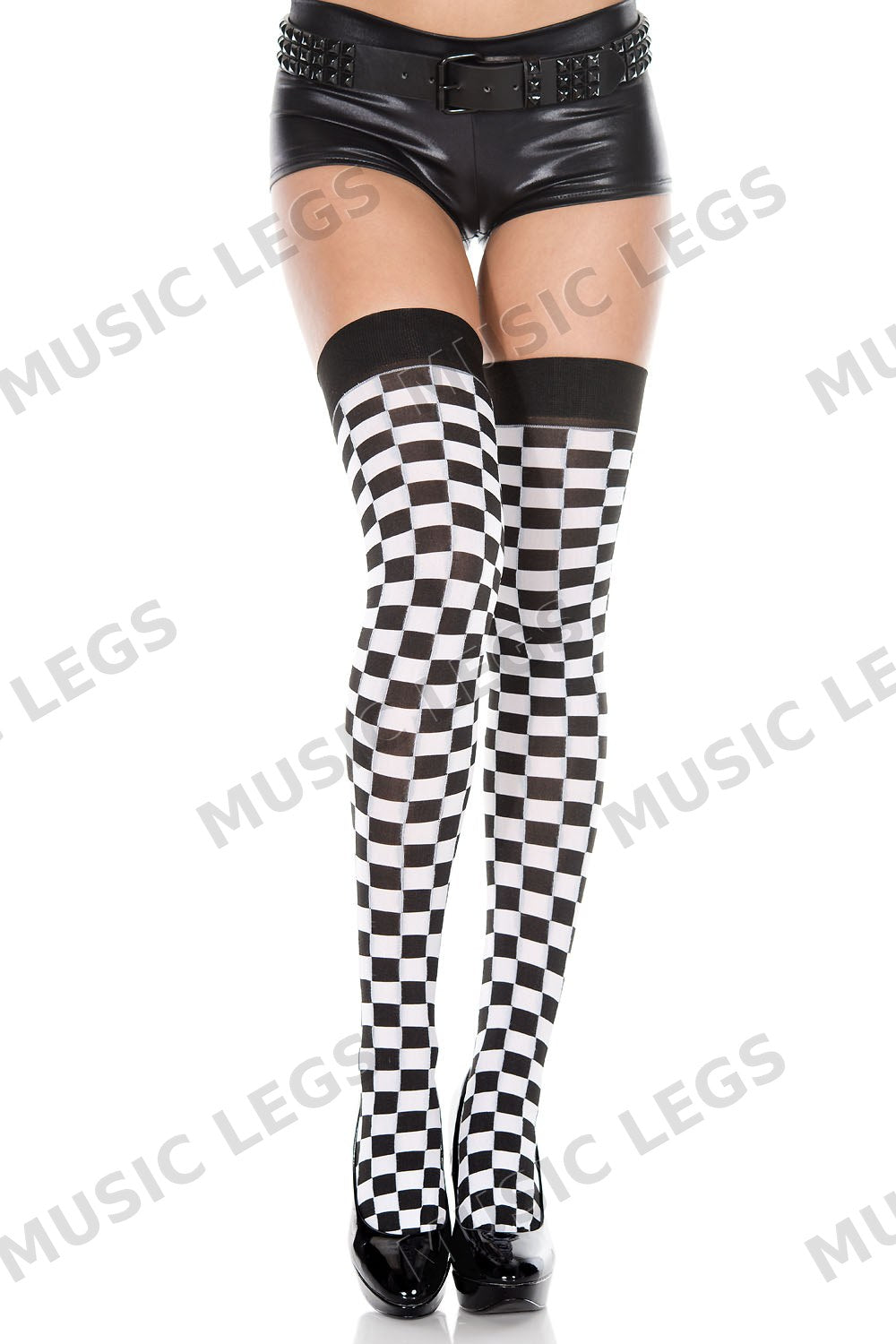 Checker print thigh hi