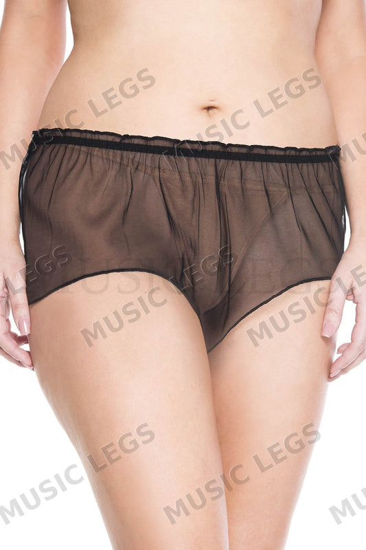Plus size mesh back bow crotch