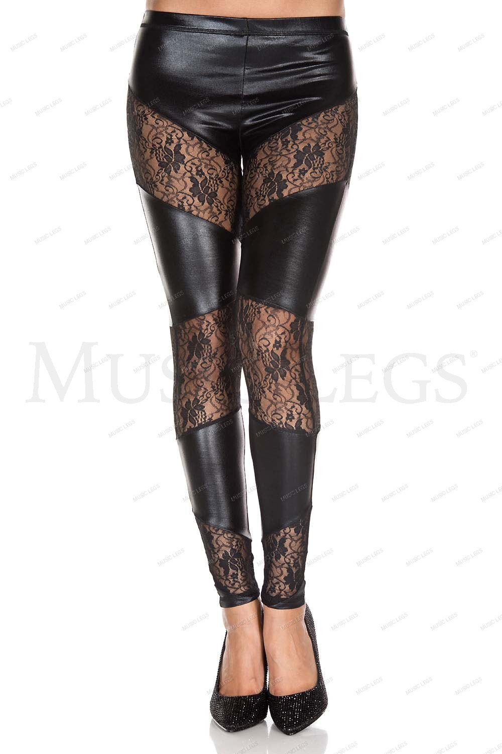 Angular lace insetS wet look l