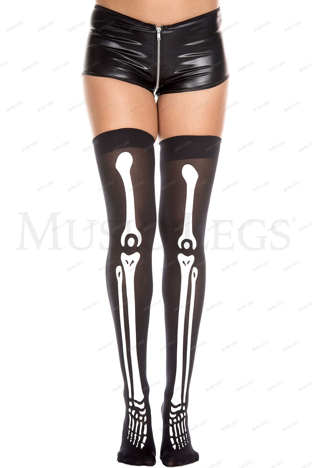 Skeleton print thigh hi