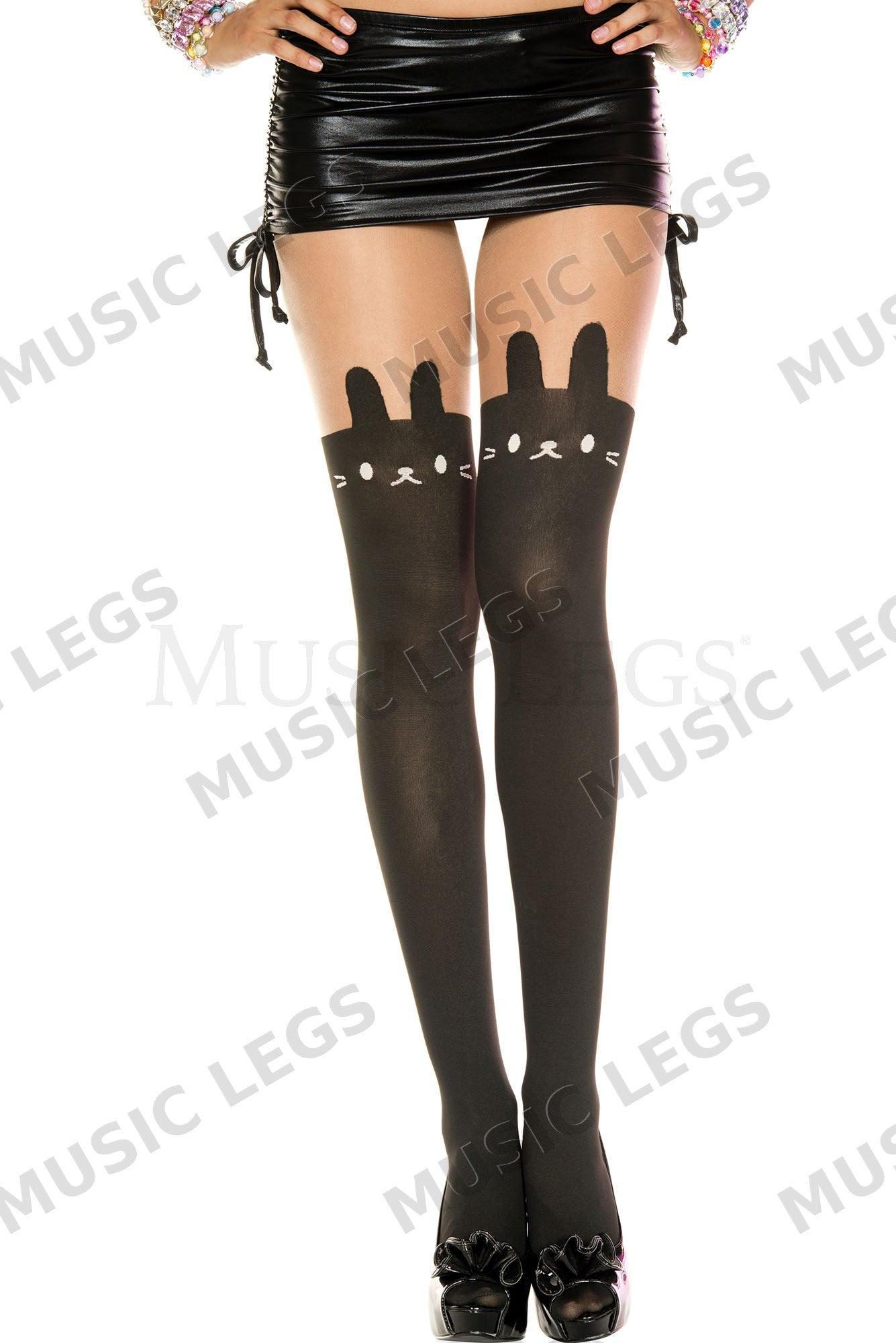 Rabbit print spandex pantyhose