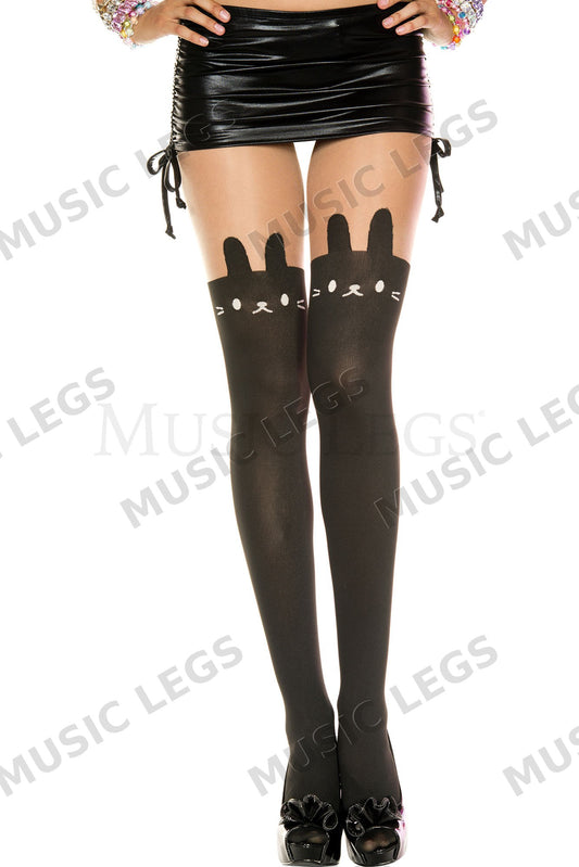 Rabbit print spandex pantyhose