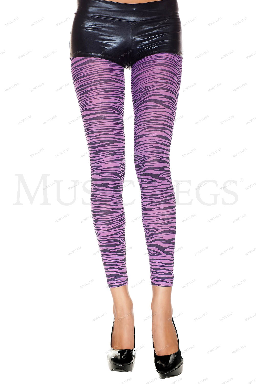 Zebra print opaque leggings