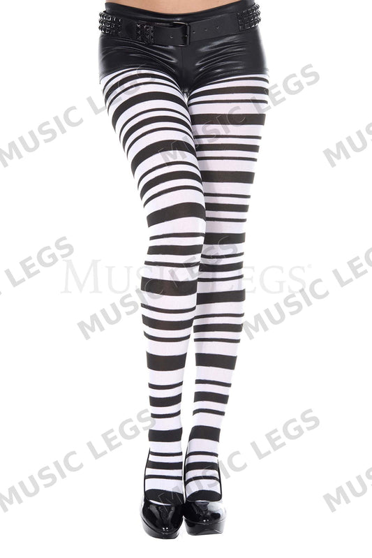 Black and white striped spande
