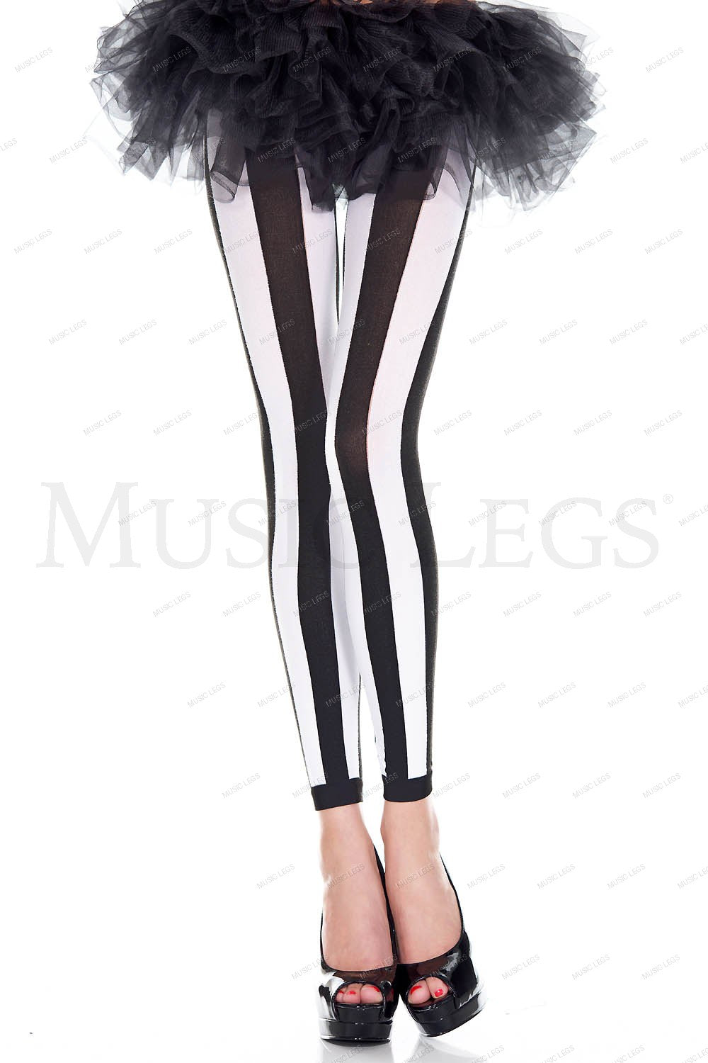 Vertical striped leggings