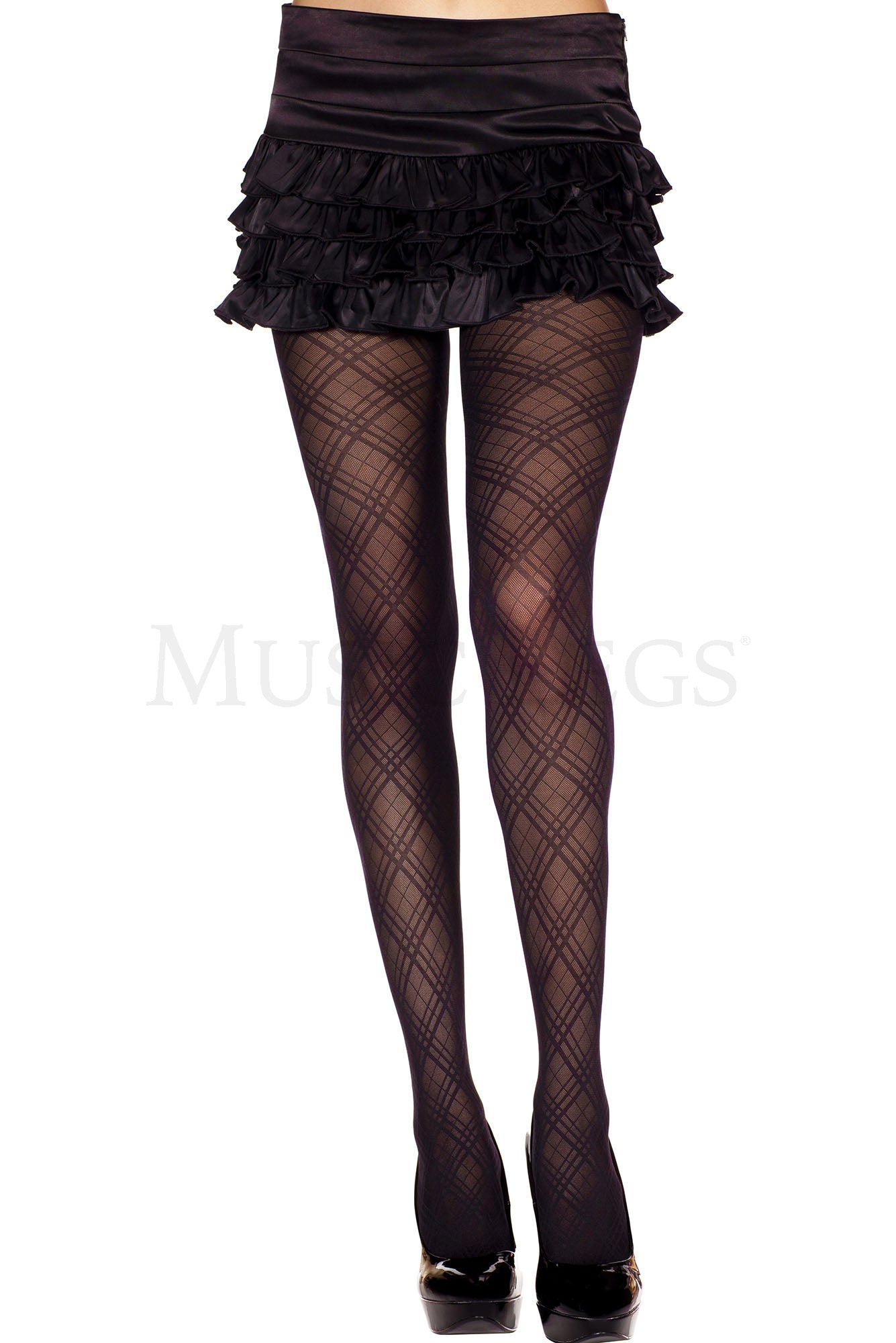 Argyle mesh pantyhose
