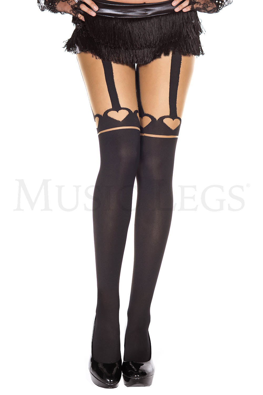 Heart suspender look spandex s
