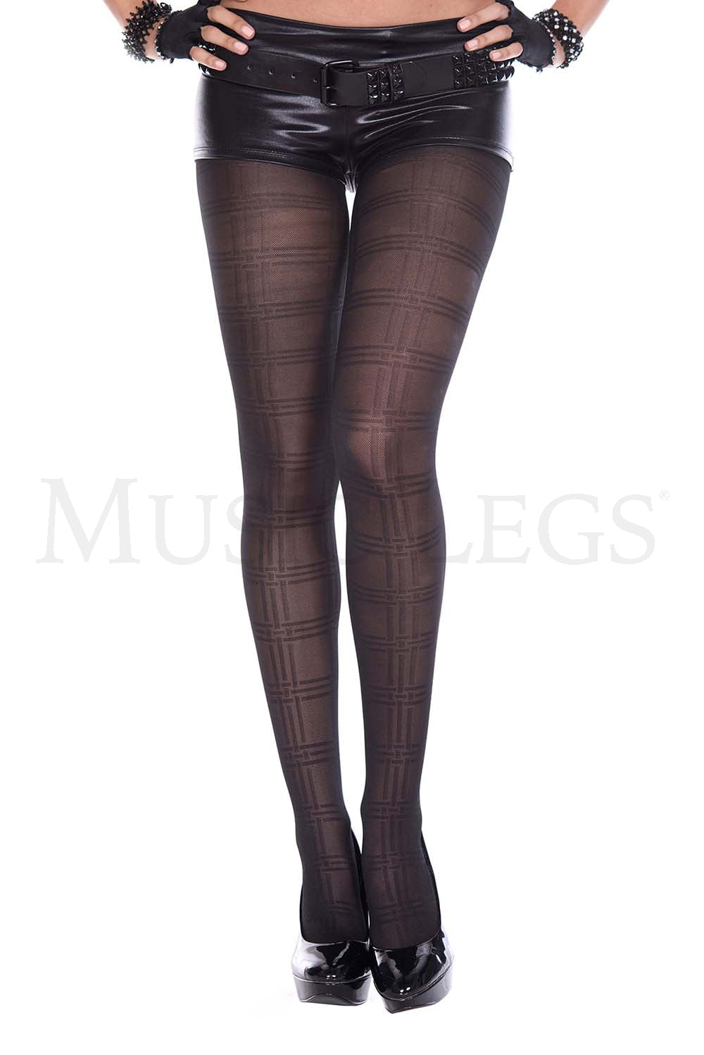 Plaid print design spandex pan