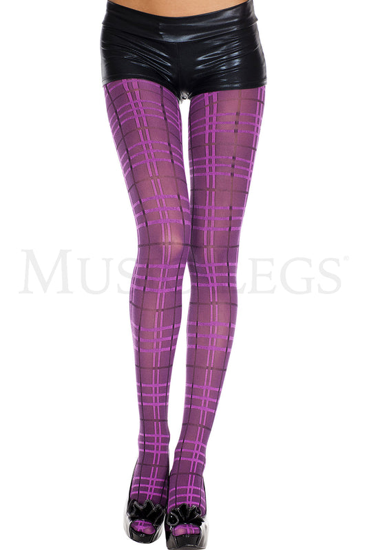 Plaid spandex pantyhose
