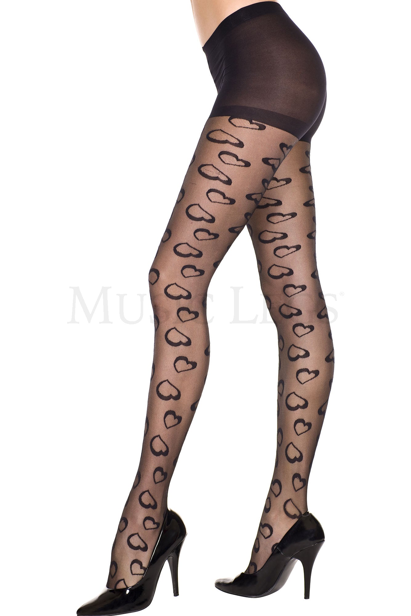 Hearts design pantyhose