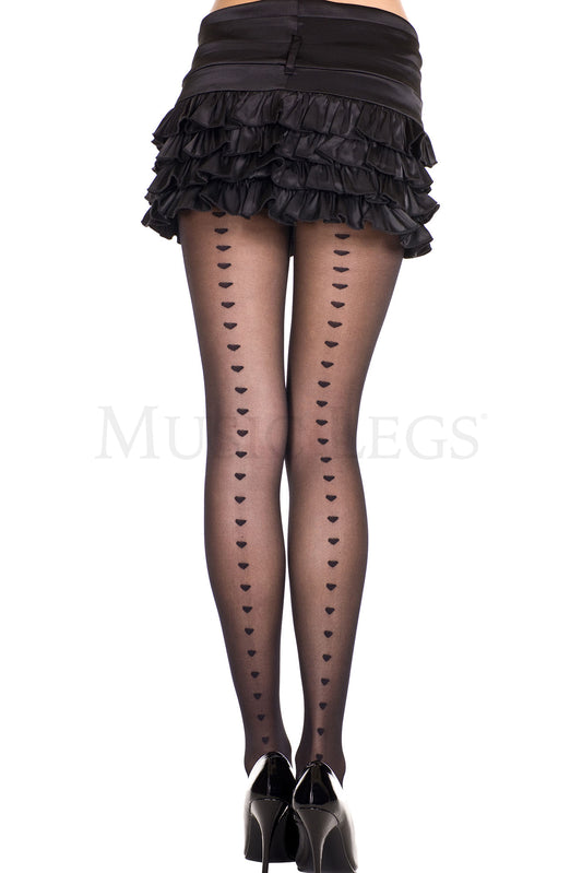 Hearts backseam spandex sheer