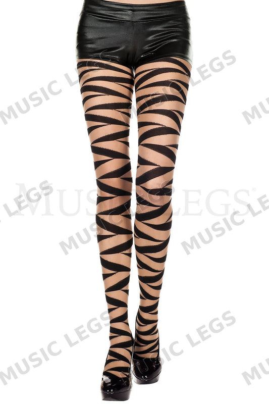 Strappy ribbon wrap pantyhose