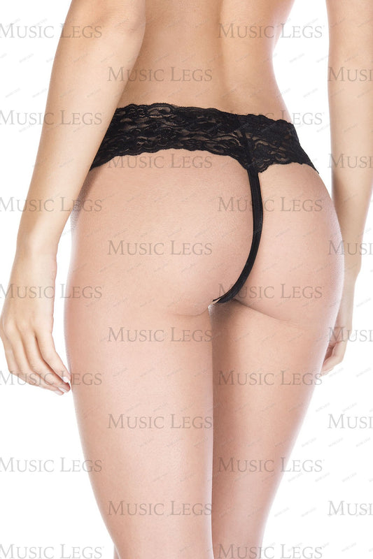 Open front lace g-string