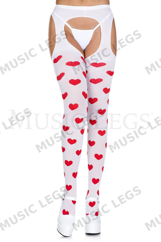 Heart suspender tights