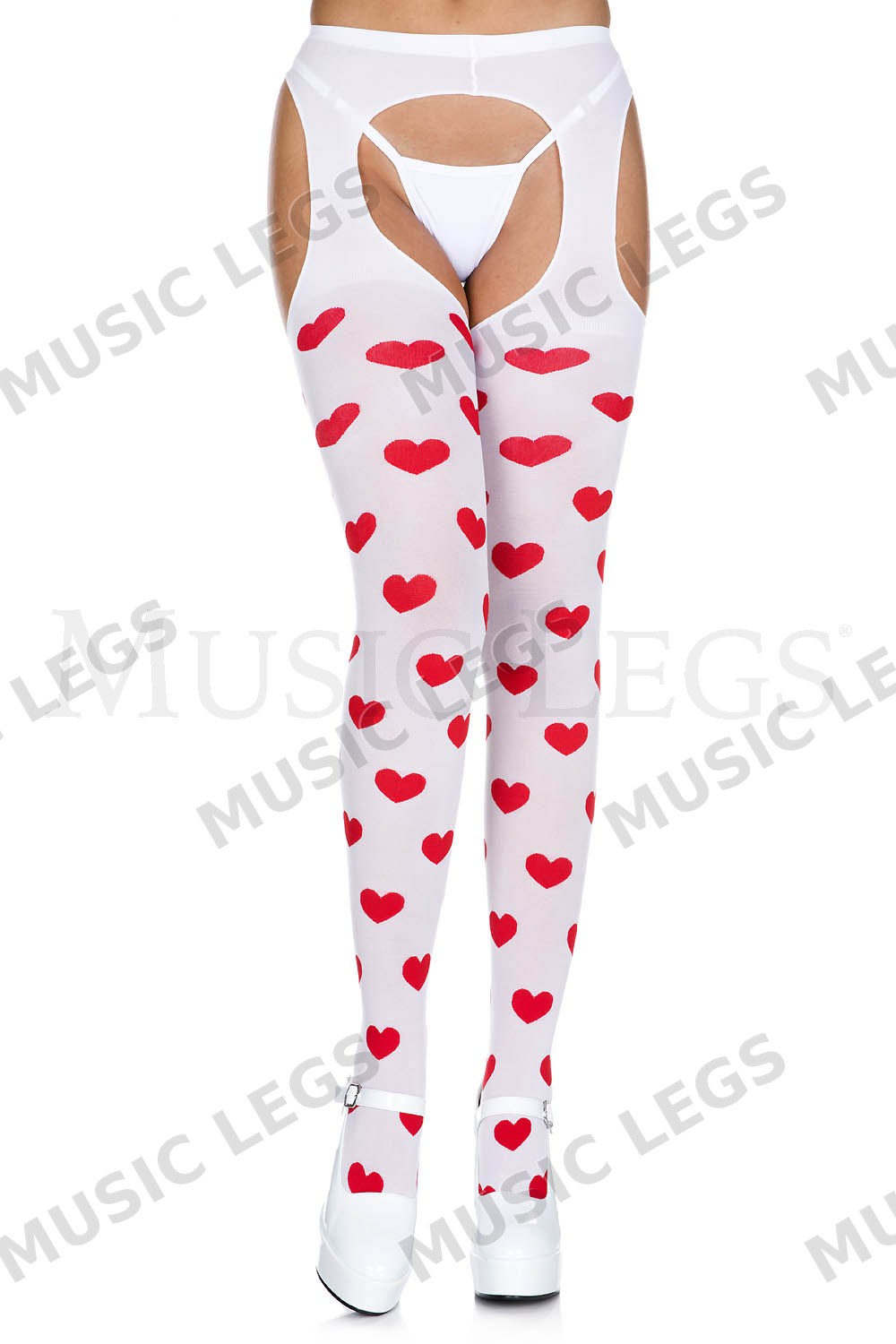 Heart suspender tights