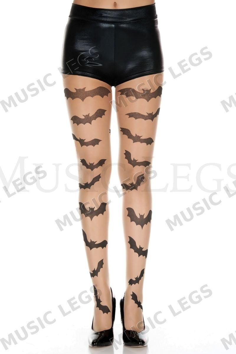 Flying bats print spandex