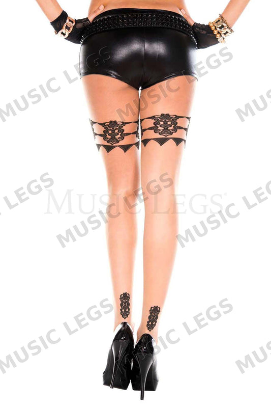 Floral look design pantyhose.