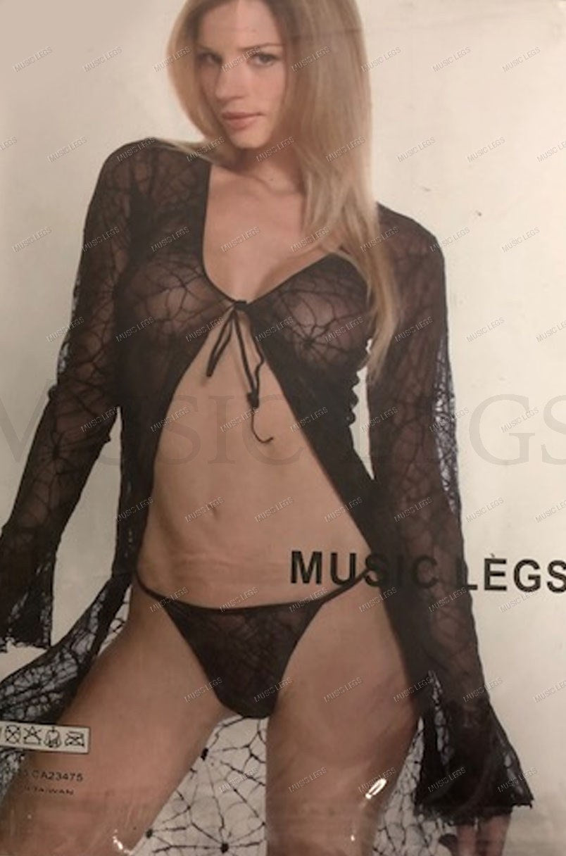 Spiderweb lace tie front long