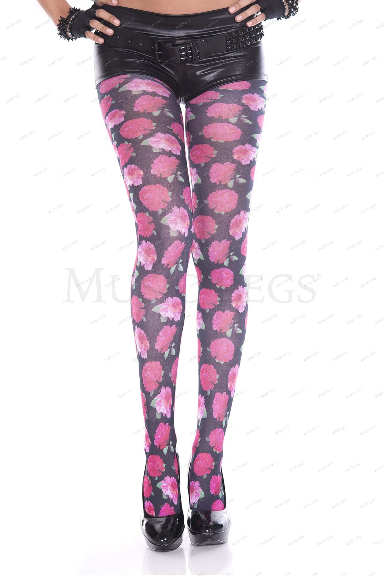 Flowers print pantyhose