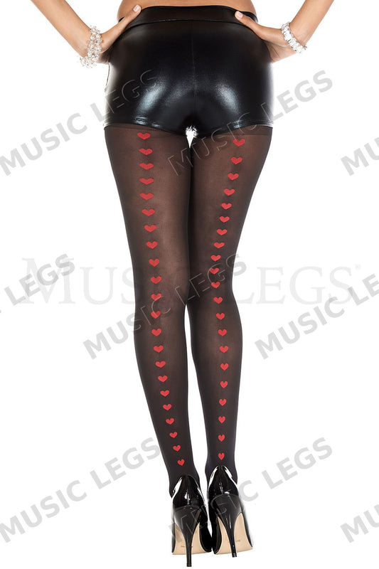 Heart backseam spandex pantyho