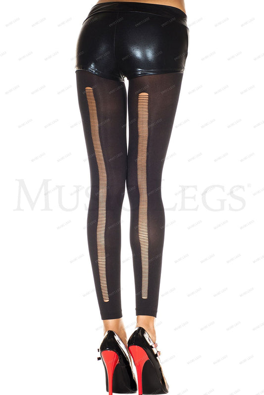 Slashed back spandex footless