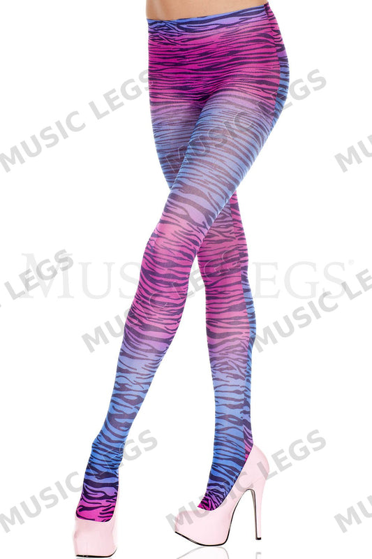Multicolor zebra print pantyho